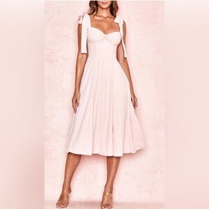 House of CB 
ALICIA BLUSH PINK MIDI SUNDRESS